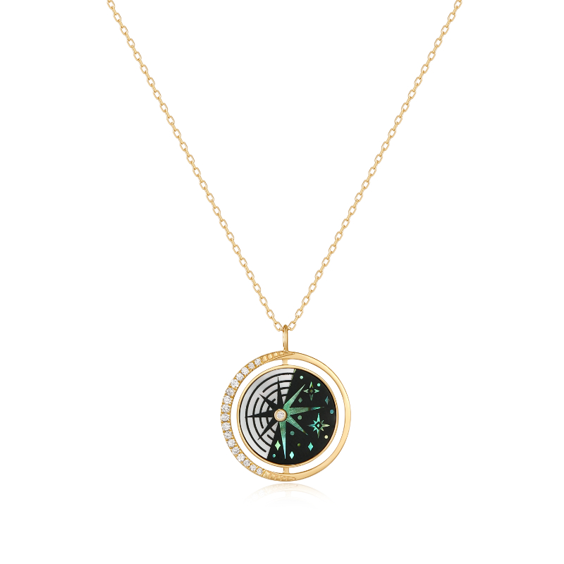 14kt Gold Diamond Cosmos Pendant Necklace