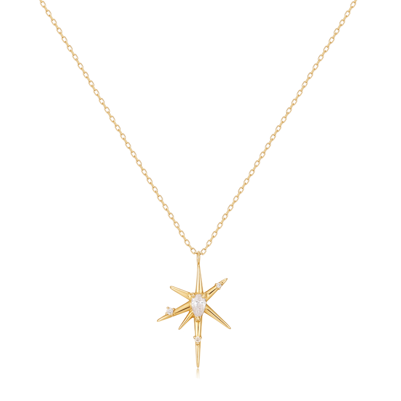 14kt Gold Diamond Star Pendant Necklace