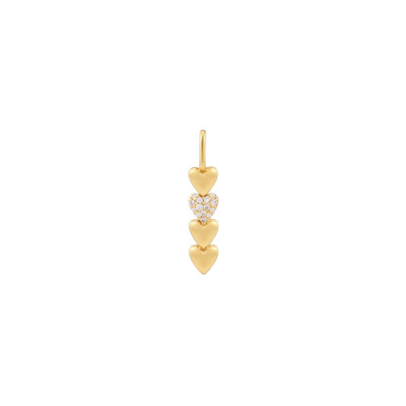 Gold Heart Bar Charm