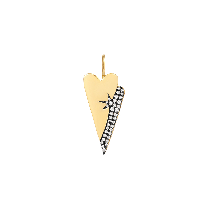 Gold Double Heart Charm