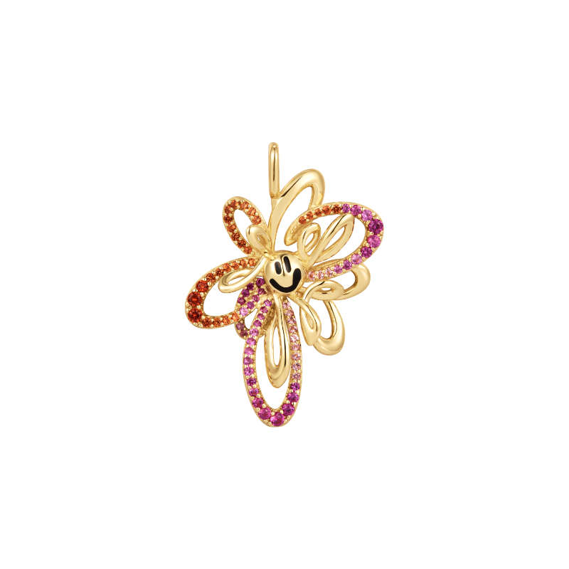 Gold Happy Flower Charm