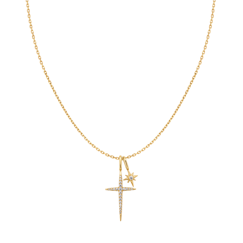 Gold Guiding Star Charm Necklace
