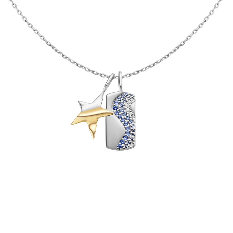 Silver Ocean Nights Charm Necklace