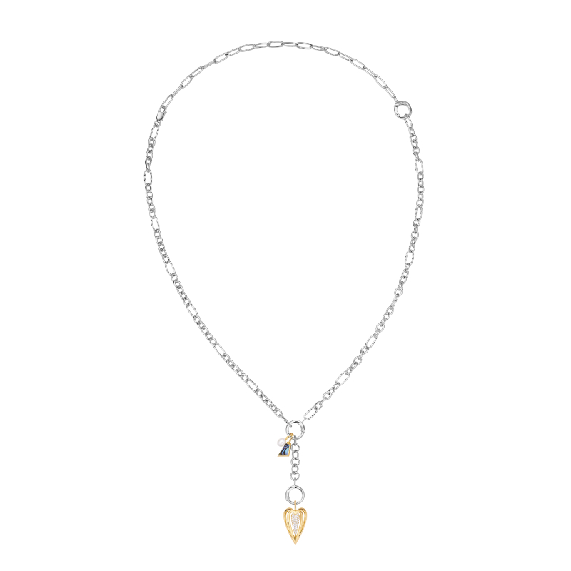 Silver Heartbeat Charm Extender Necklace