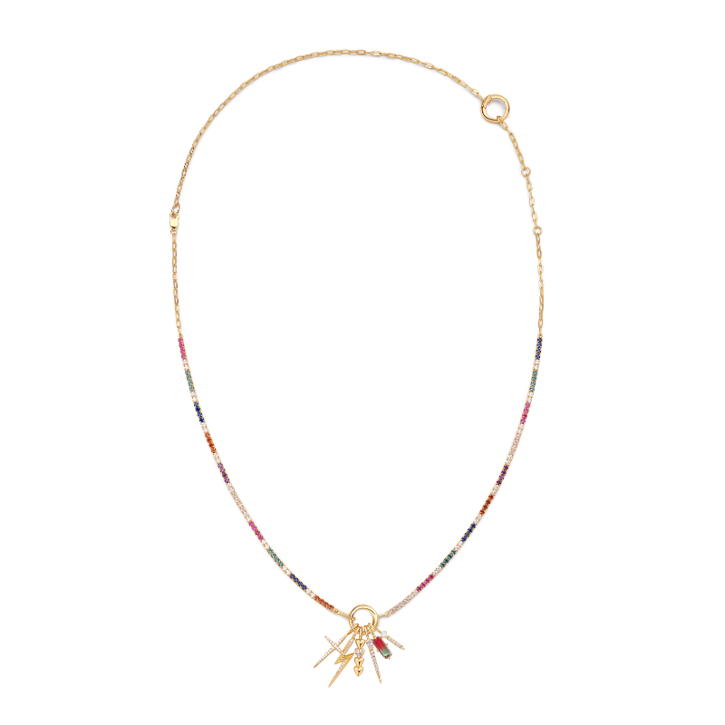 Gold Rainbow Glow Charm Extender Necklace