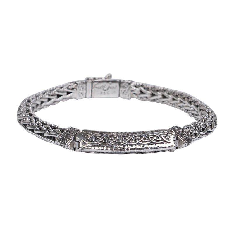 Sterling Silver Oxidized Triangular Bar Bracelet