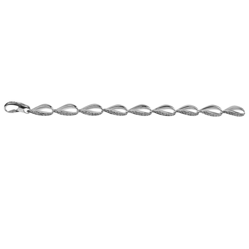 Sterling Silver Eternity Knot Link Bracelet with Push Clasp