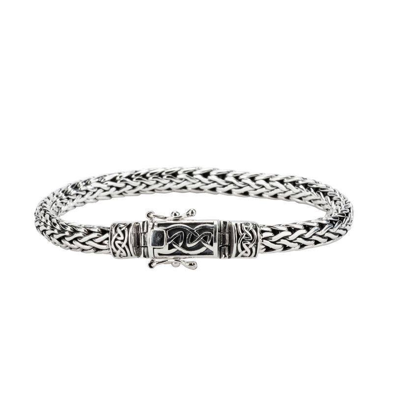 Sterling Silver Dragon Weave Eternity clasp Bracelet