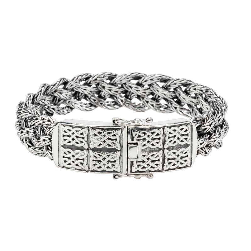 Sterling Silver Norse Forge Dragon Weave Bracelet