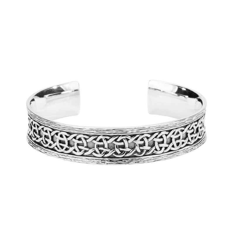Sterling Silver Oxidized Barked "Scavaig" Bangle