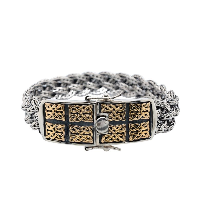 Sterling Silver 10k Norse Forge Dragon Weave Bracelet