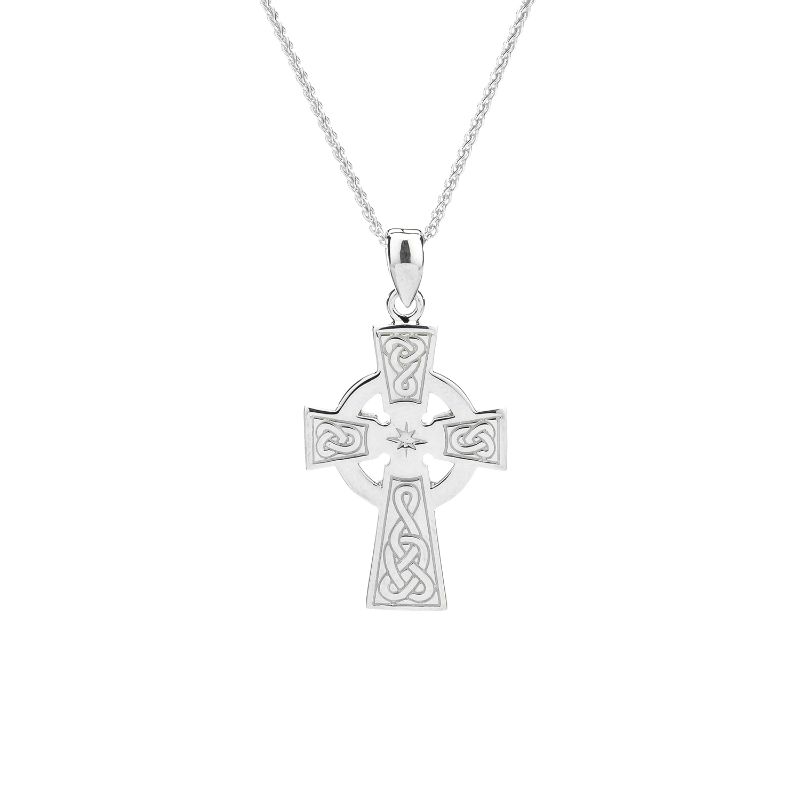 Sterling Silver Celtic Cross Medium Pendant