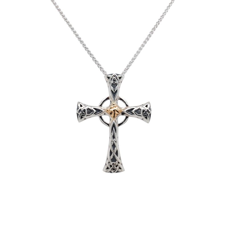 Sterling Silver 10k Celtic Cross Small Pendant