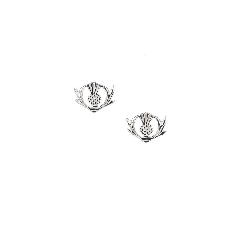 Sterling Silver Thistle Post Earrings