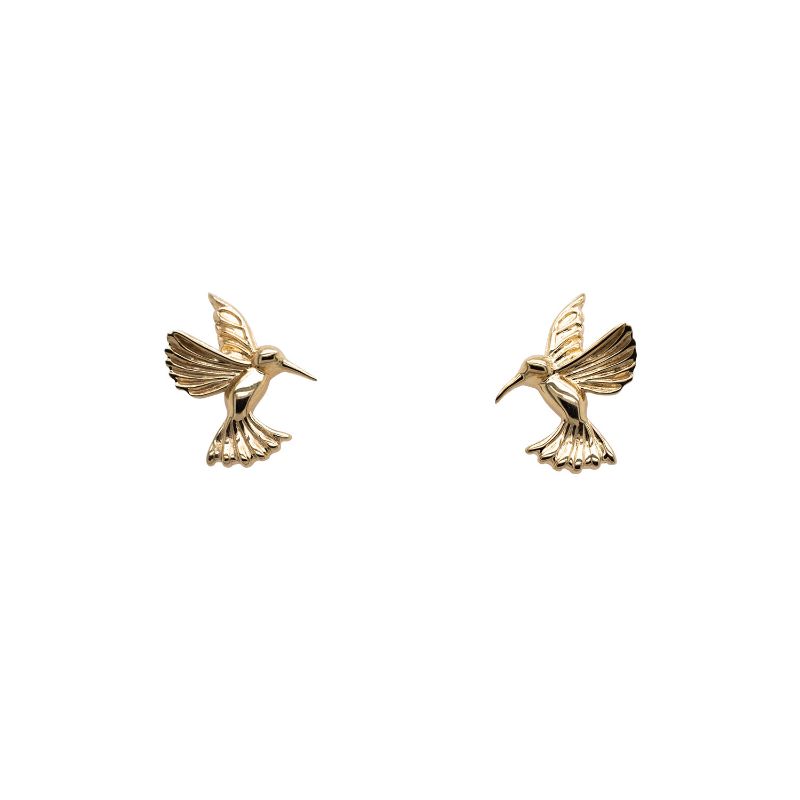 10k Yellow Hummingbird Stud and Butterfly Backing