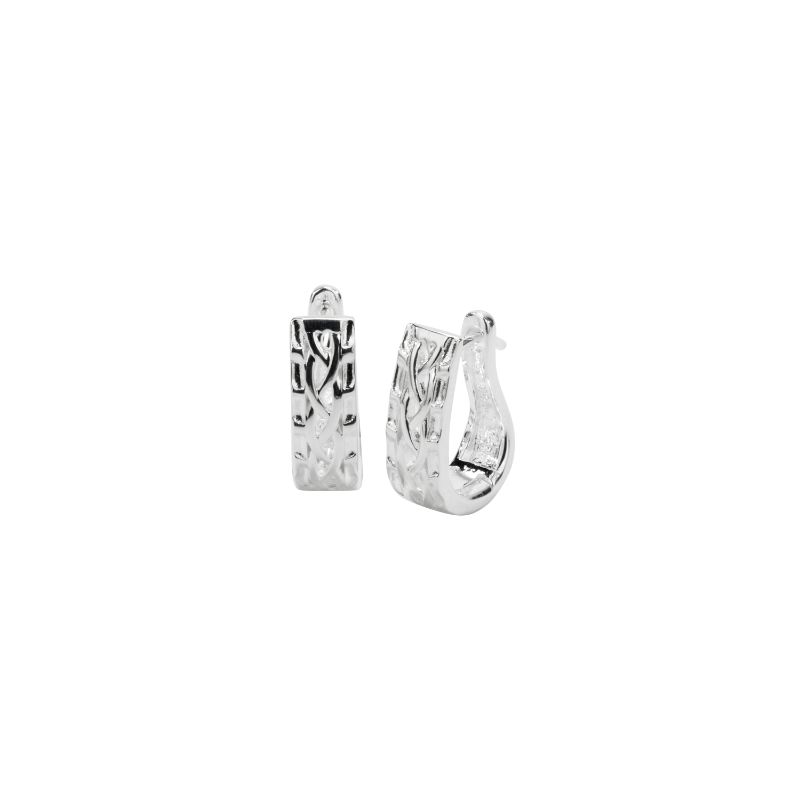 Sterling Silver Celtic Weave Huggie Earrings