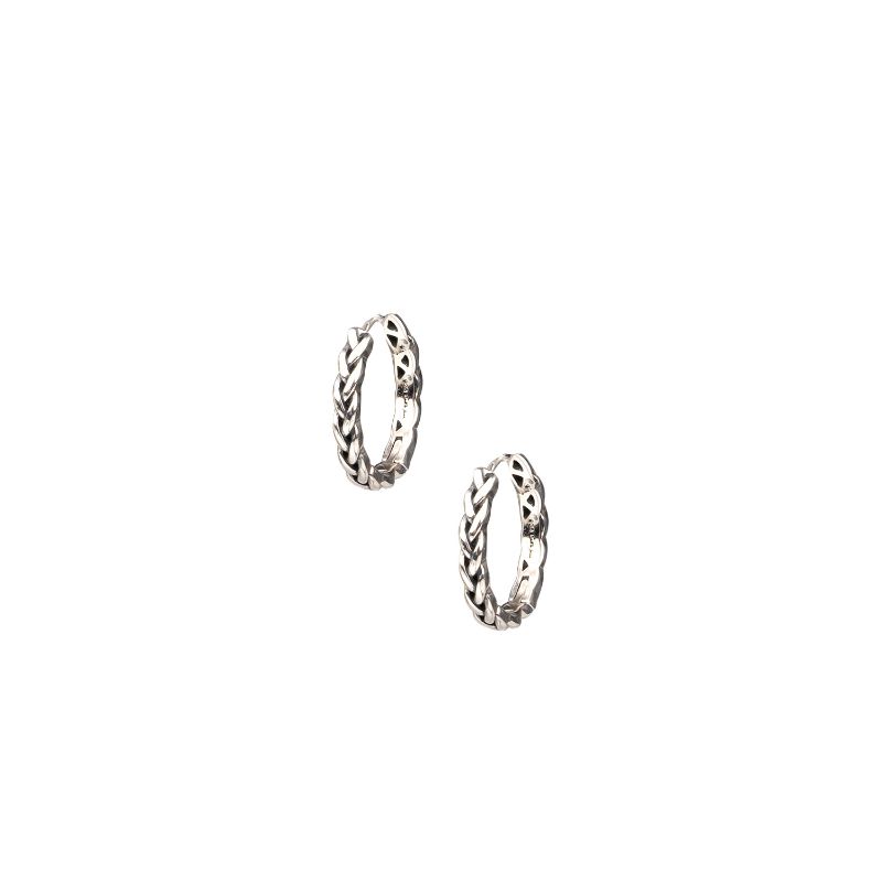 Sterling Silver Huggie Eclipse Small Earrings