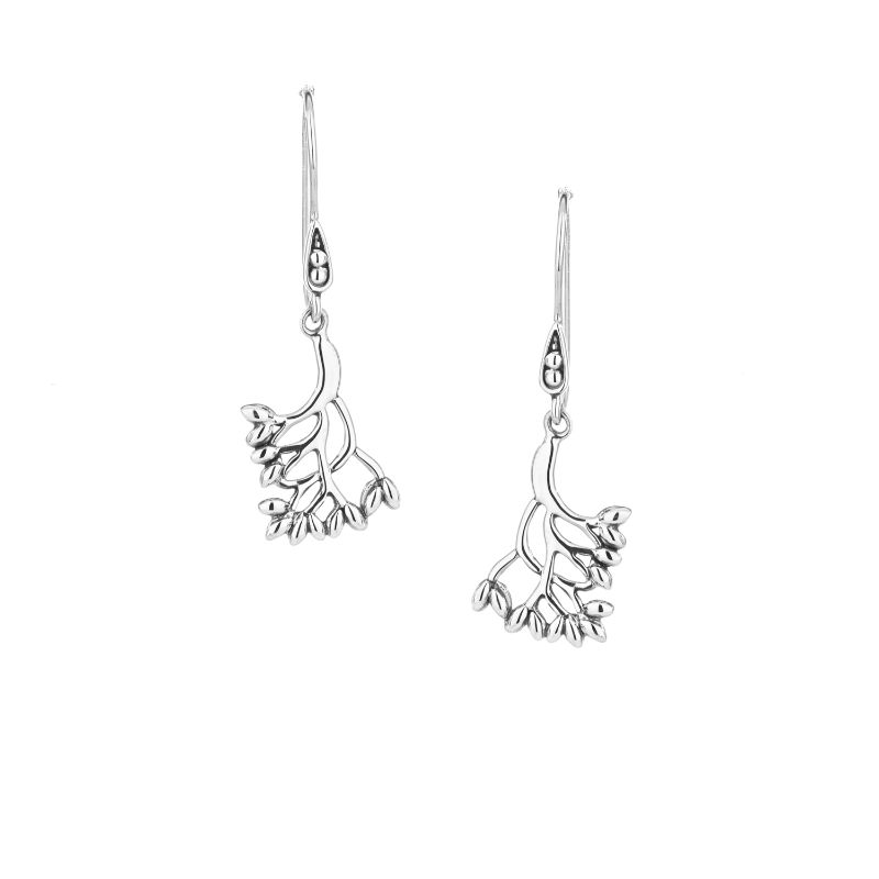 Sterling Silver Tree of Life Small Hook Earrings