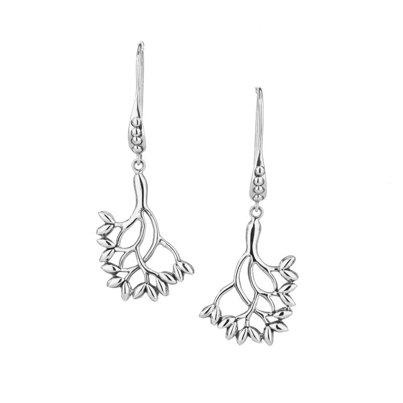 Sterling Silver Tree of Life Large Hook Earrings
