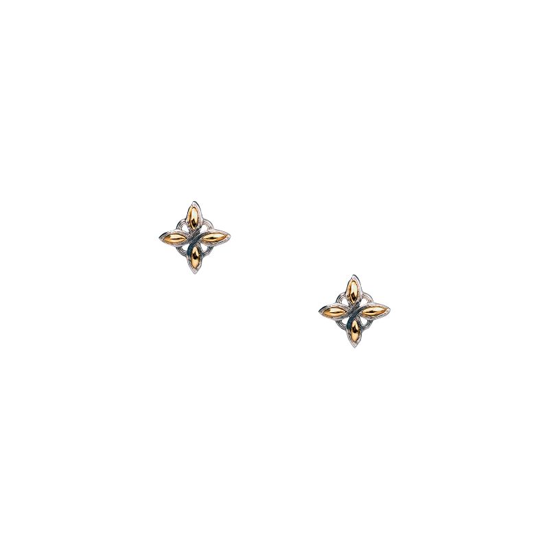 Sterling Silver 10k Celestial Stud Earrings