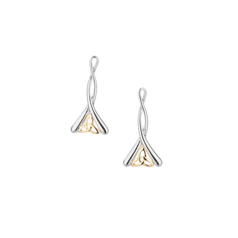 Sterling Silver 10k Trinity Post Earrings