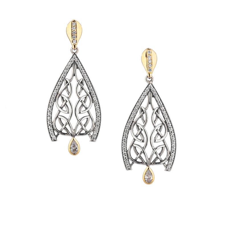 Sterling Silver 10k with CZ Dew Drop Gateway Earrings