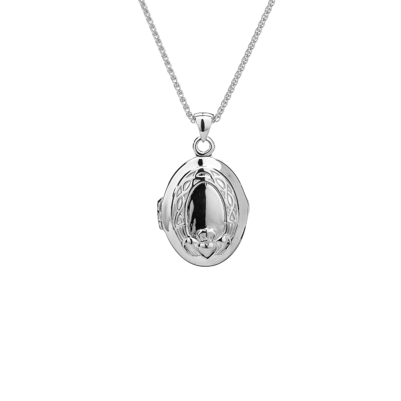 Sterling Silver 22k Gilded Claddagh Locket