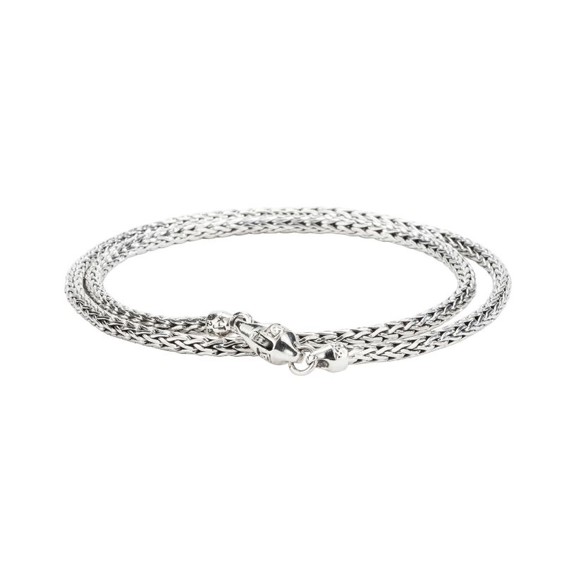 Sterling Silver Dragon Weave 3mm round Chain 28"