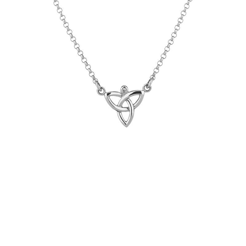 Sterling Silver Diamond Trinity Necklet