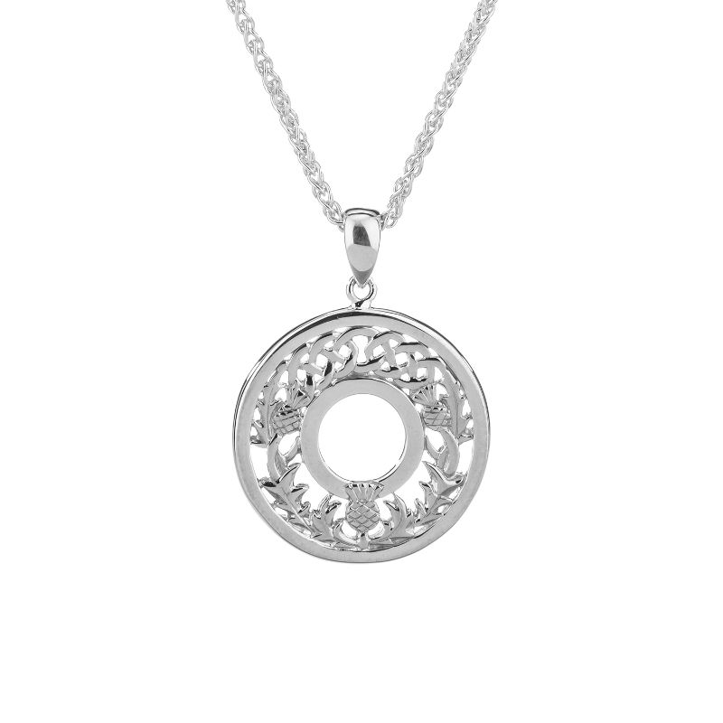 Sterling Silver Oxidized Thistle Pendant