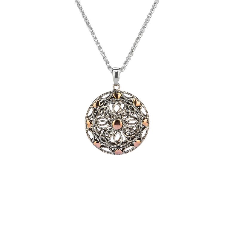 Sterling Silver  10k Rose Small Pendant