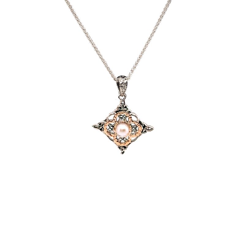 Sterling Silver 10k Fresh Water Pearl Aphrodite Small Pendant..