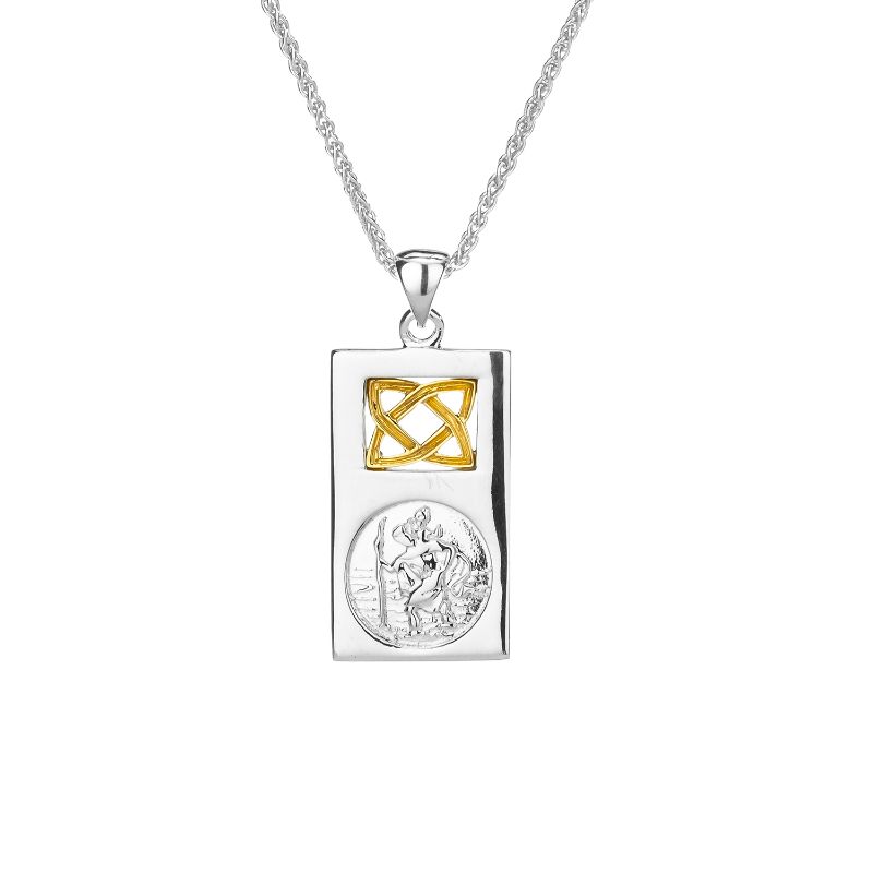 Sterling Silver 10k St. Christopher Small Pendant