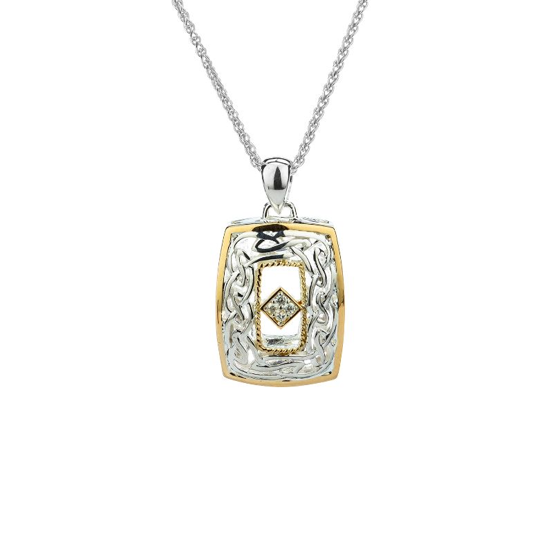 Sterling Silver 10k Window to the Soul Diamond (TW 0.06ct) Pendant