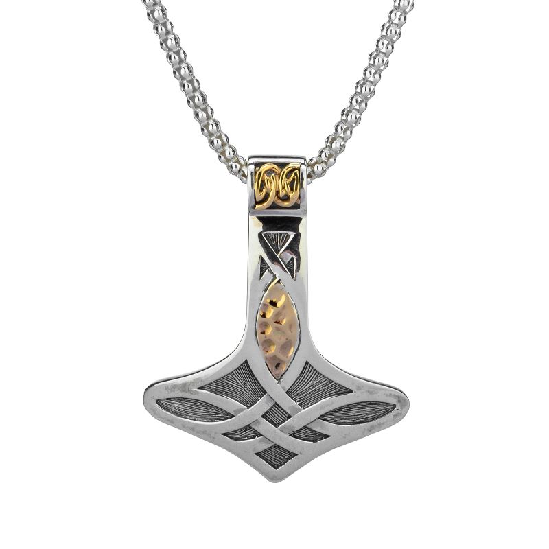 Sterling Silver 10k Thor`s Hammer Pendant