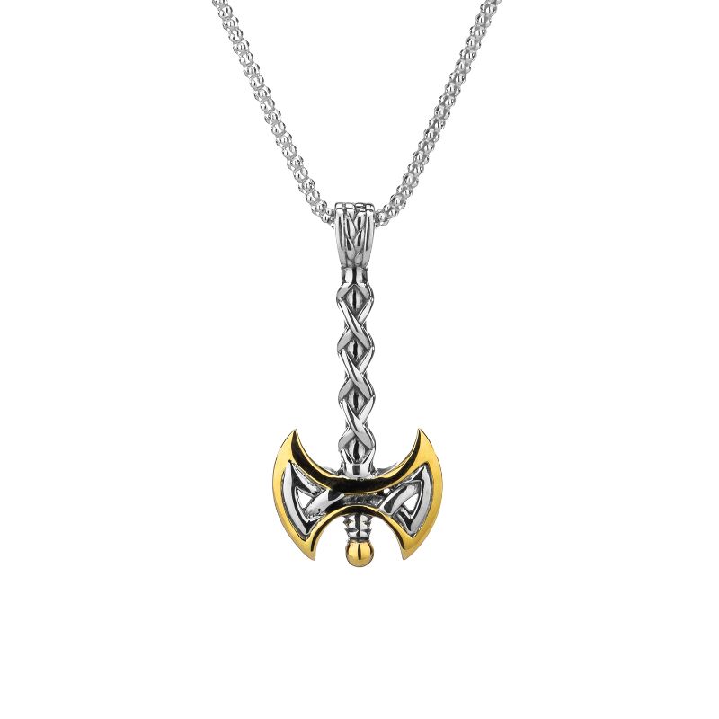Sterling Silver 10k Axe Pendant