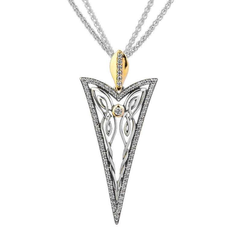 Sterling Silver 10k Yellow CZ  Butterfly Gateway Pendant