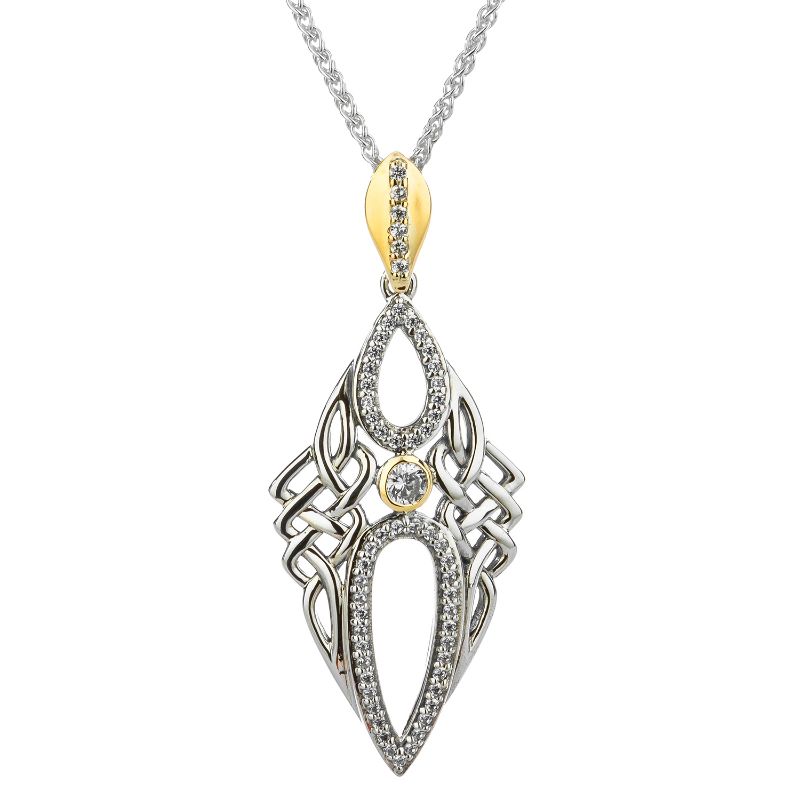 Sterling Silver Oxidized 10k with CZ Tribal Gateway Pendant