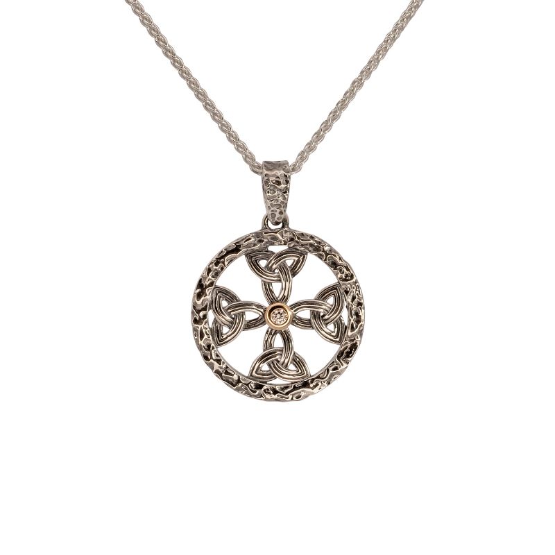 Sterling Silver 10k CZ Celtic Cross Pendant