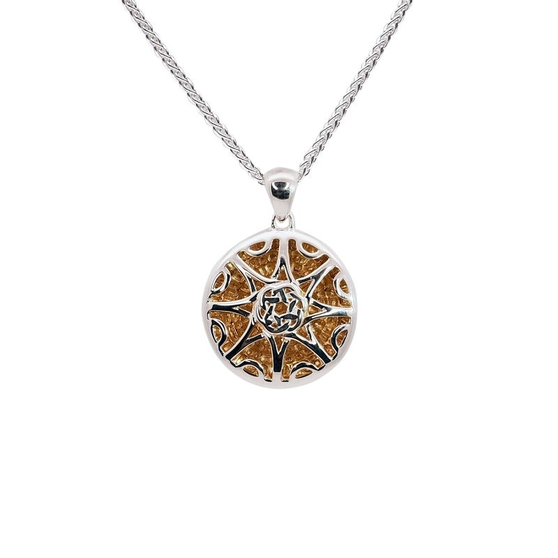 Sterling Silver 14k Gilded Celestial Pendant