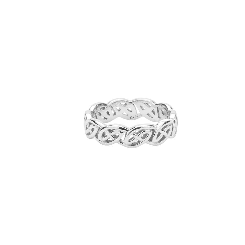 White Eternity Knot Lomond Ring Medium