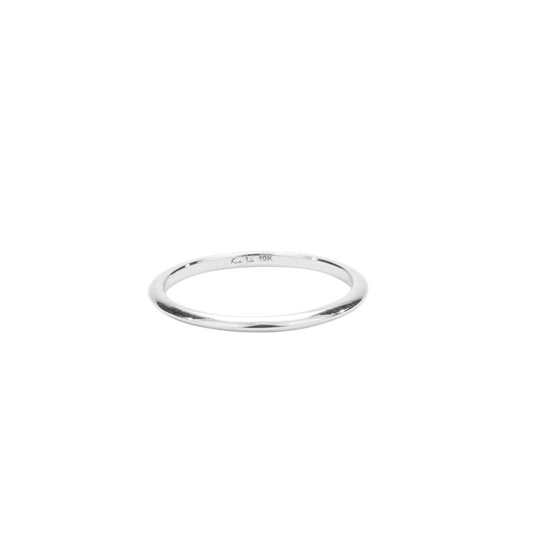 White Solid Stacking Rail "Esk" Ring