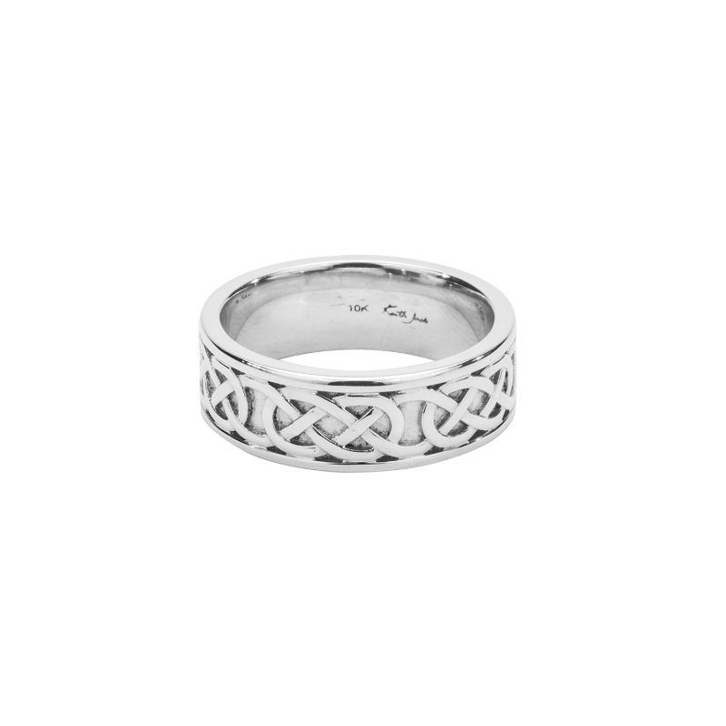 White Celtic Love Knot Belston Ring