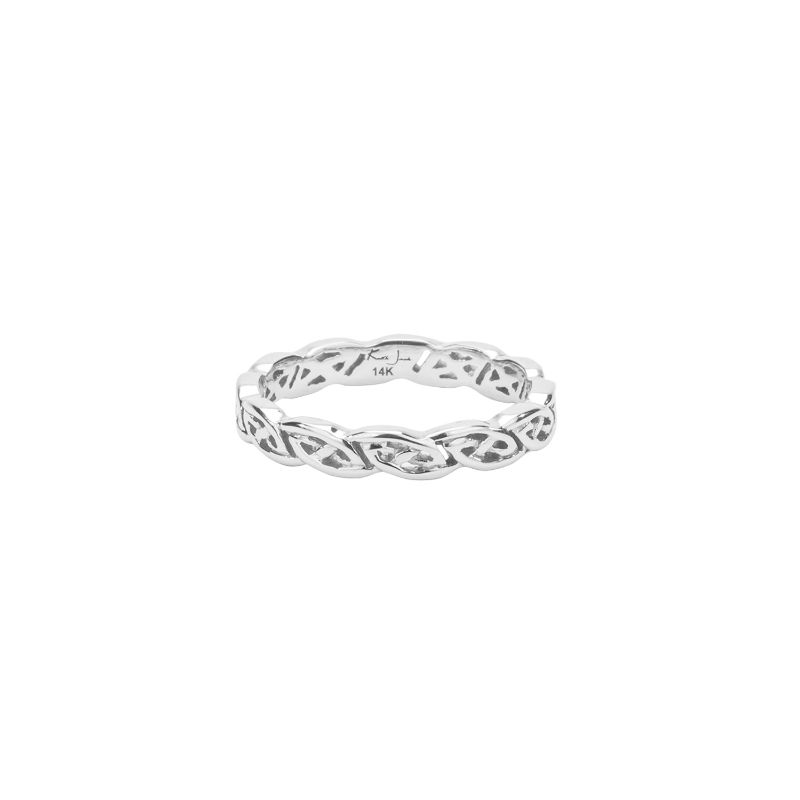 White Eternity Knot "Shin" Ring