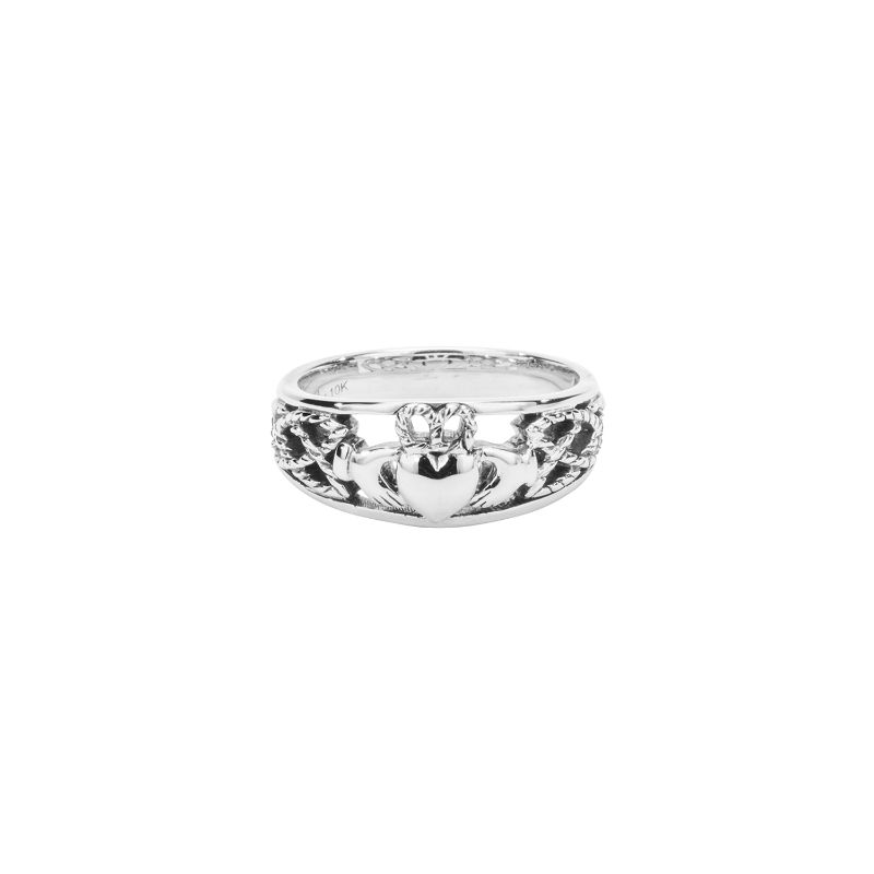 White Small Claddagh Ring