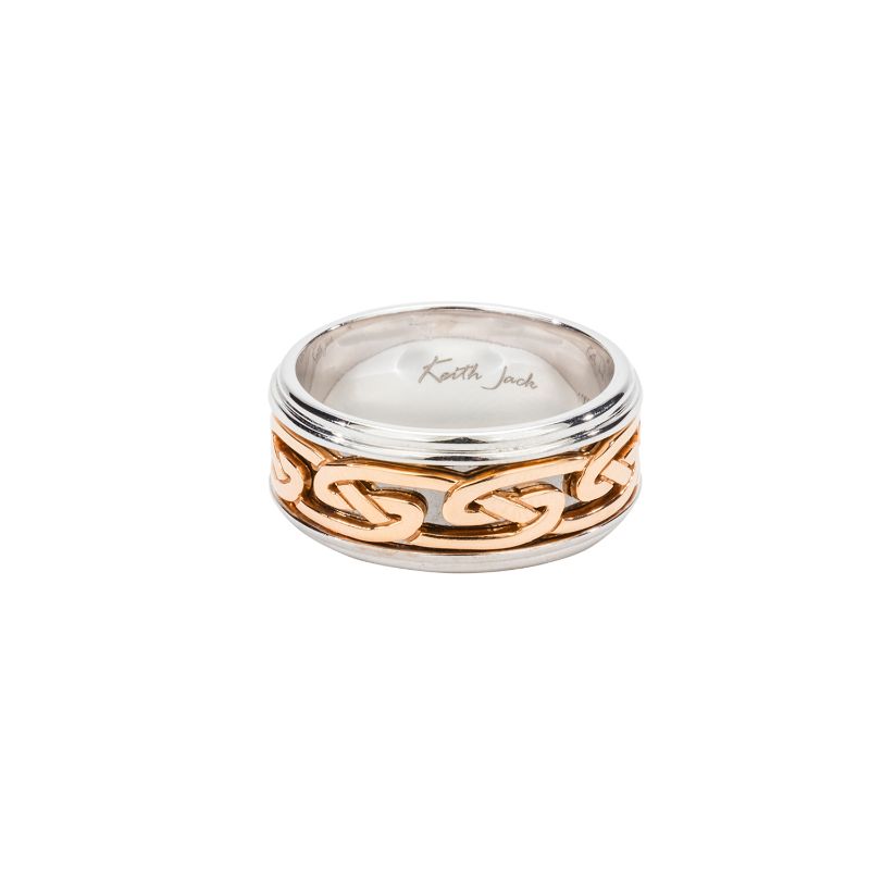 White Rose Celtic Eternity Knot White Rails Laro Rails Ring