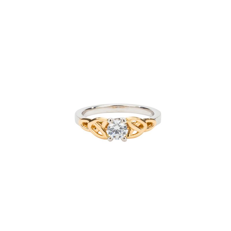White Yellow Trinity solitaire with 4.5mm round