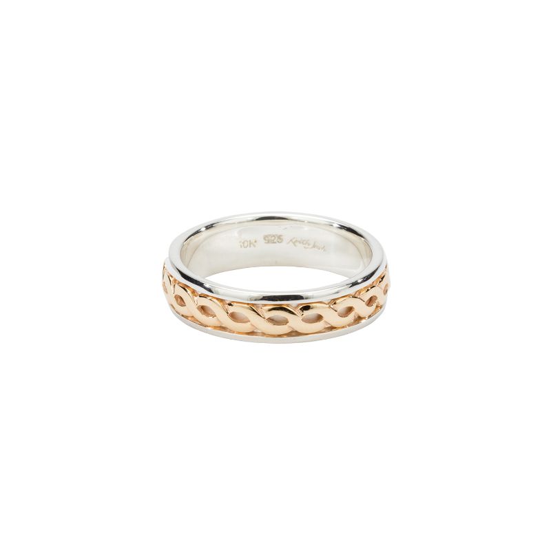 Sterling Silver 10k Celtic Weave Knot Harrow Ring