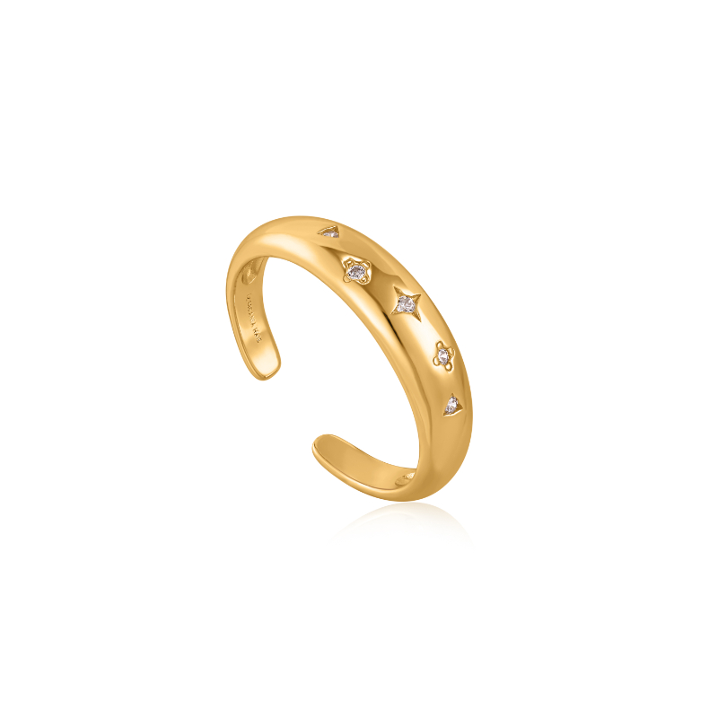 GOLD SCATTERED STARS ADJUSTABLE RING