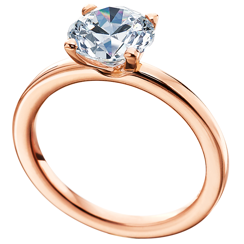 18 Karat Rose Gold Solitaire Band